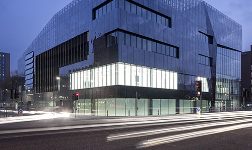 National Graphene Institute, pictured at night