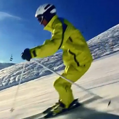 man skiing downhill