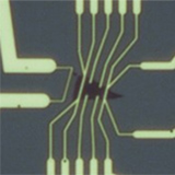 Close up of nanoscale circuit